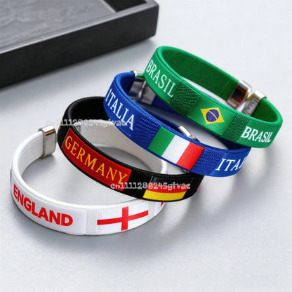 Länderflaggen Fan-Armbänder 5er-Set