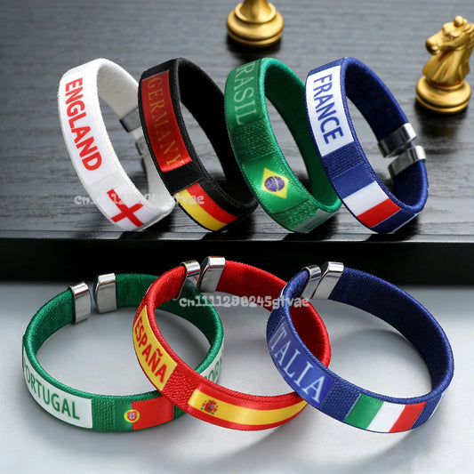 Länderflaggen Fan-Armbänder 5er-Set